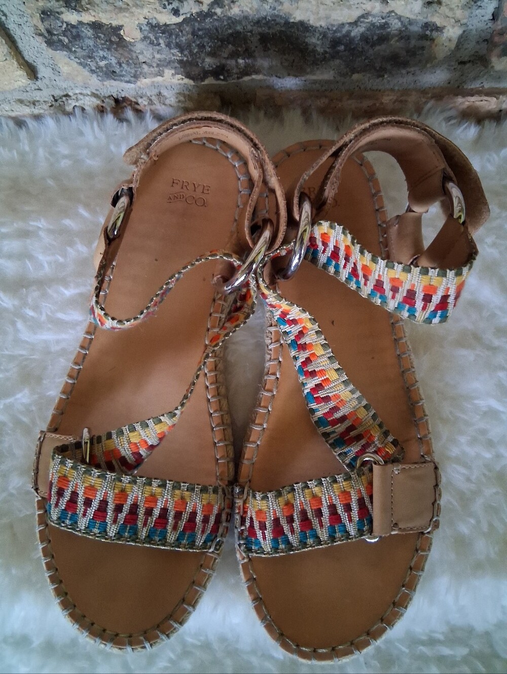 FRYE & CO KOLE ASYMMETRICAL ESPADRILLE SANDALS SIZE 7.5M - Picture 5 of 9
